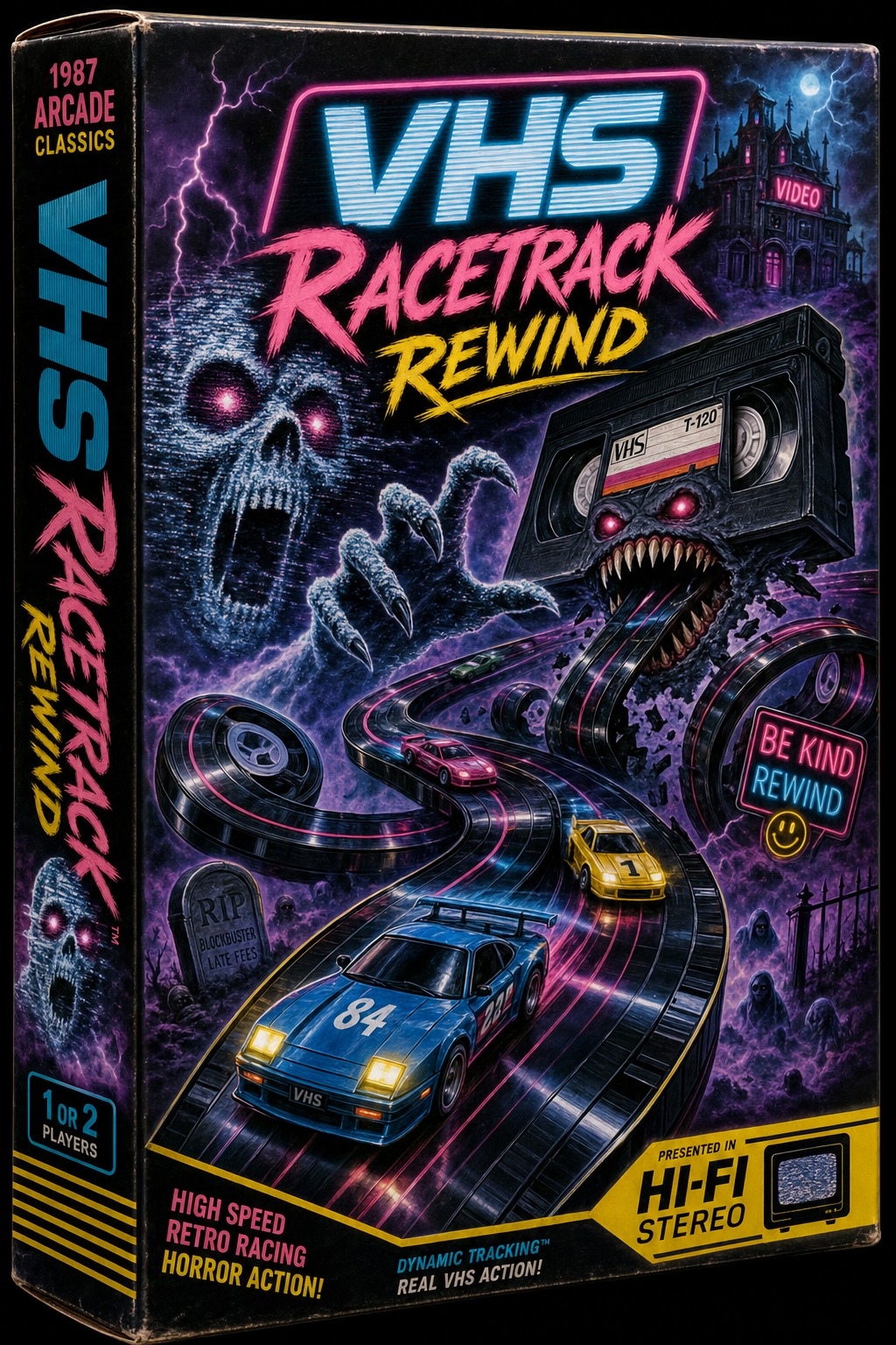 VHS Racetrack Rewind original box art